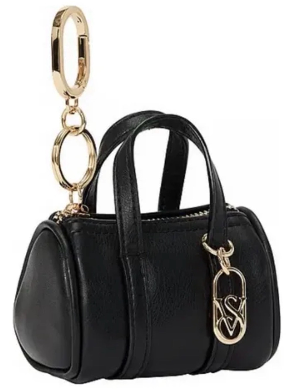Victoria's Secret Black Legend Micro Duffle Bag Charm NWT Key Chain Coin Purse